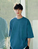 FEPL(ペプル) Line Stich Pigment half Sleeve T-shirts blue KYST1310