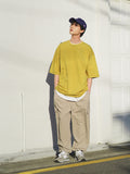 FEPL(ペプル) Line Stich Pigment half Sleeve T-shirts olive KYST1310