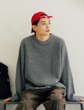 FEPL(ペプル) Heavy lambswool overfit knit gray JDKN1325