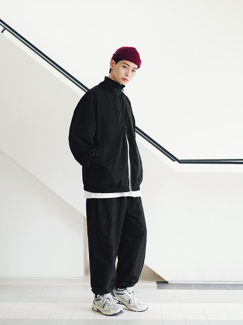 FEPL(ペプル) Luster wide jogger pants black KYLP1324