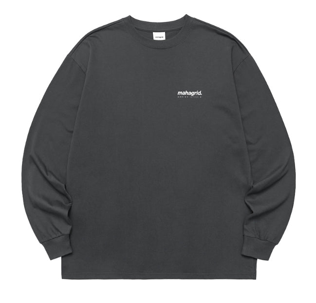 mahagrid (マハグリッド)   ORIGIN LOGO LS TEE [CHARCOAL]
