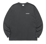 mahagrid (マハグリッド)   ORIGIN LOGO LS TEE [CHARCOAL]