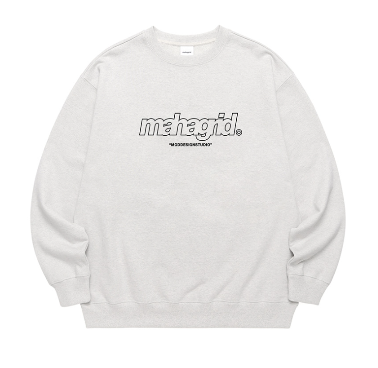 mahagrid (マハグリッド) THIRD LOGO CREWNECK [OATMEAL]