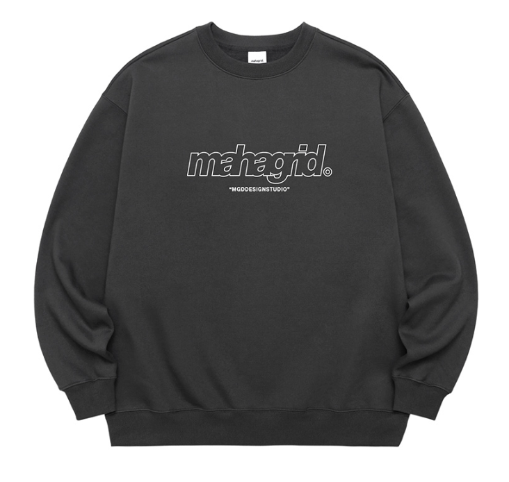 mahagrid (マハグリッド) THIRD LOGO CREWNECK [CHARCOAL]