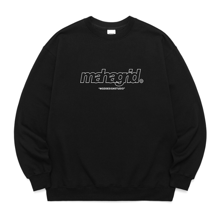 mahagrid (マハグリッド) THIRD LOGO CREWNECK [BLACK]