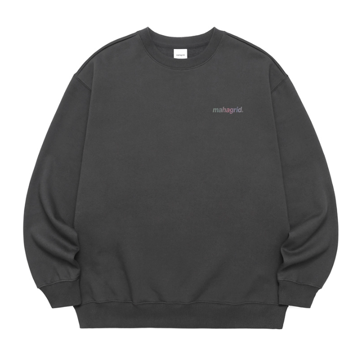 mahagrid (マハグリッド) RAINBOW REFLECTIVE LOGO CREWNECK [CHARCOAL]