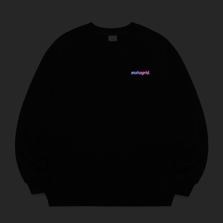 mahagrid (マハグリッド) RAINBOW REFLECTIVE LOGO CREWNECK [BLACK]