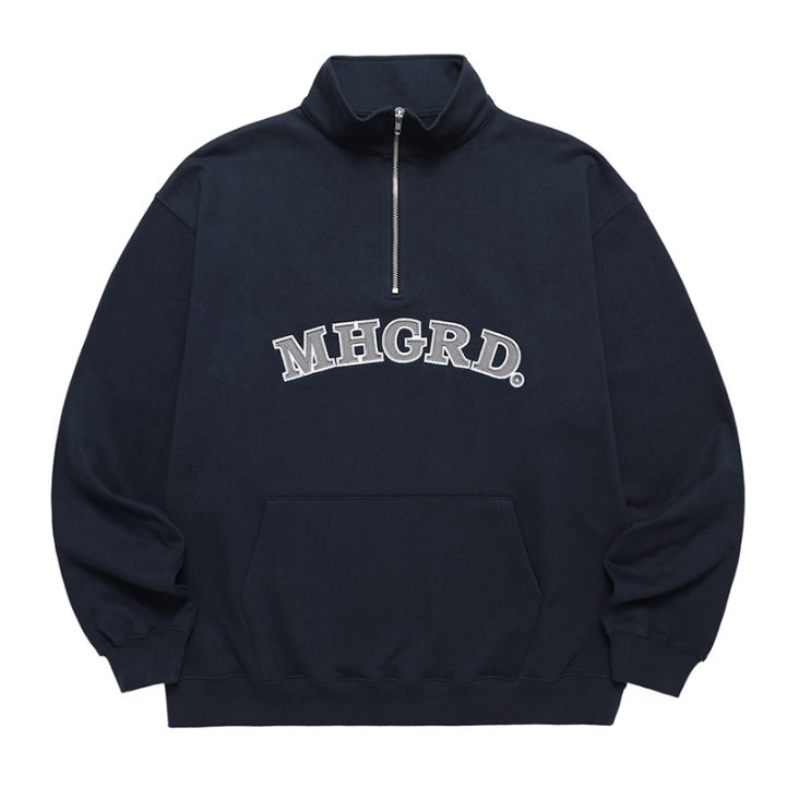 mahagrid (マハグリッド) ARC LOGO HALF ZIP SWEATSHIRT [NAVY]