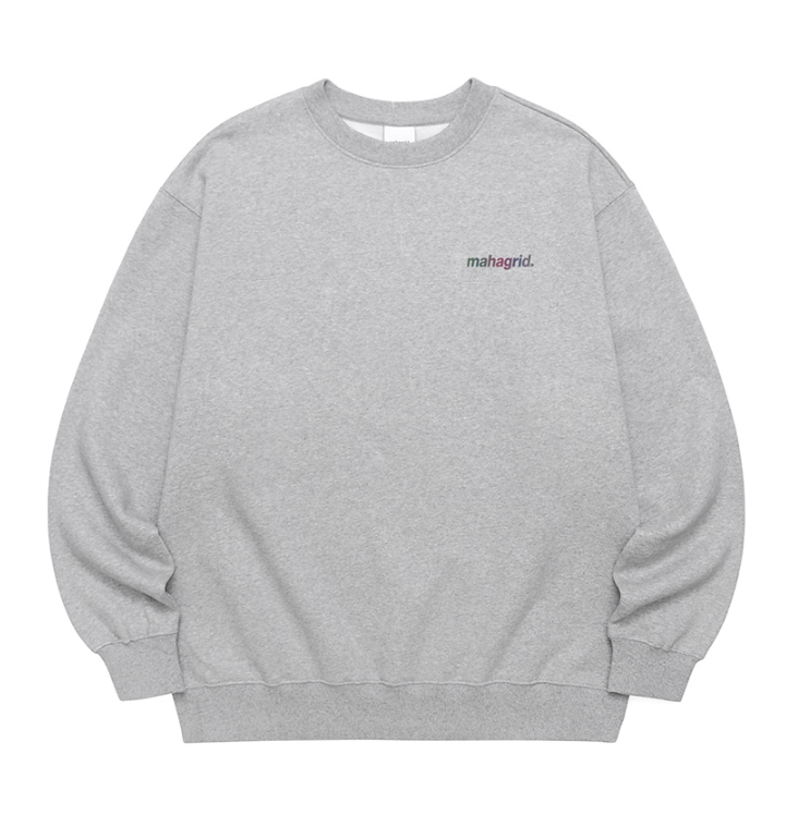 mahagrid (マハグリッド)  RAINBOW REFLECTIVE LOGO CREWNECK [GREY]