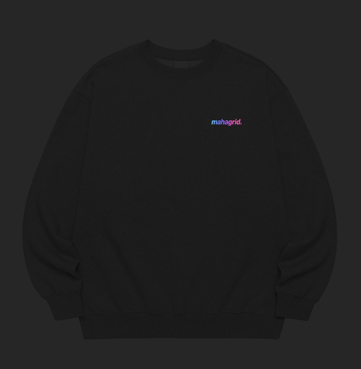 mahagrid (マハグリッド)  RAINBOW REFLECTIVE LOGO CREWNECK [GREY]