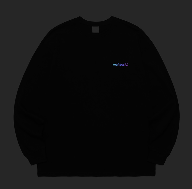 mahagrid (マハグリッド)   RAINBOW REFLECTIVE LOGO LS TEE [BLACK]