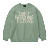 アジョバイアジョ(AJOBYAJO)             Oversized Slogan Wool Knit Sweater [MINT]