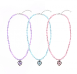 ReinSein（レインセイン）Sky blue checkered heart necklace