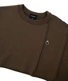 ReinSein（レインセイン）Brown Cutting cropped sweatshirt
