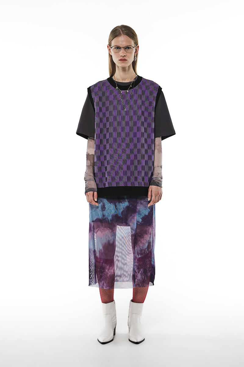 MMIC(エムエムアイシー) CHECKERBOARD TWO FACE VEST PU