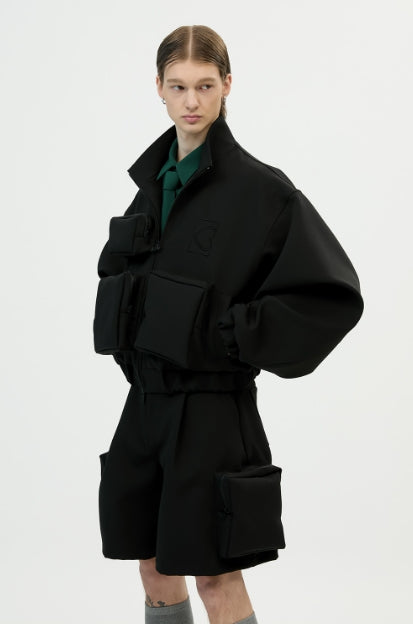イーエスシースタジオ(ESC STUDIO) multi pocket blouson(black)