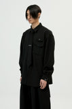 イーエスシースタジオ(ESC STUDIO) necktie shirt and brooch(black)