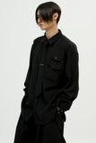 イーエスシースタジオ(ESC STUDIO) necktie shirt and brooch(black)