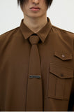 イーエスシースタジオ(ESC STUDIO) necktie shirt and brooch(brown)