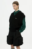 イーエスシースタジオ(ESC STUDIO) v-neck knit vest and brooch(black)