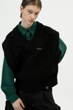 イーエスシースタジオ(ESC STUDIO) v-neck knit vest and brooch(black)