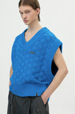 イーエスシースタジオ(ESC STUDIO) v-neck knit vest and brooch(blue)