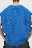 イーエスシースタジオ(ESC STUDIO) v-neck knit vest and brooch(blue)
