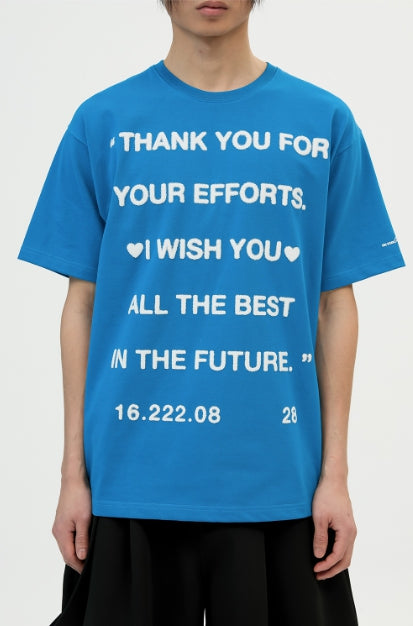 イーエスシースタジオ(ESC STUDIO) thank you t-shirt(blue