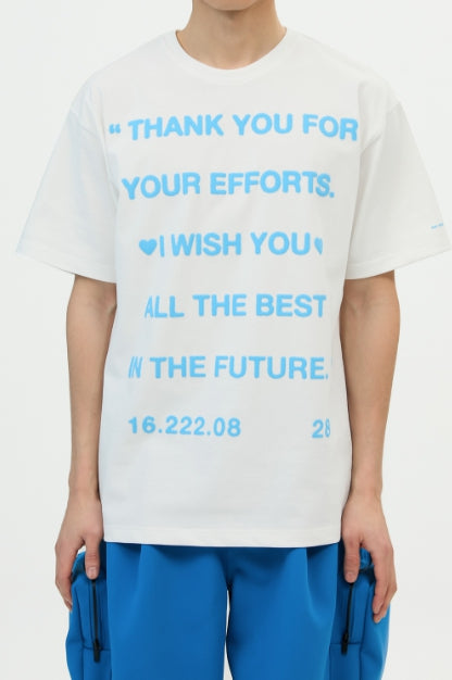 イーエスシースタジオ(ESC STUDIO) thank you t-shirt(white