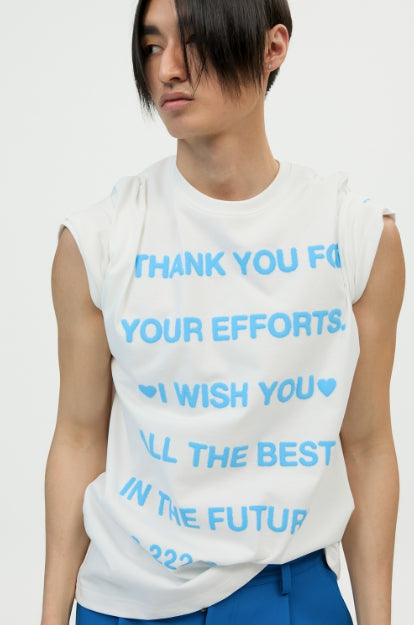 イーエスシースタジオ(ESC STUDIO) thank you t-shirt(white