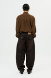 イーエスシースタジオ(ESC STUDIO) color washing denim pocket pants(brown)