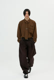 イーエスシースタジオ(ESC STUDIO) color washing denim pocket pants(brown)