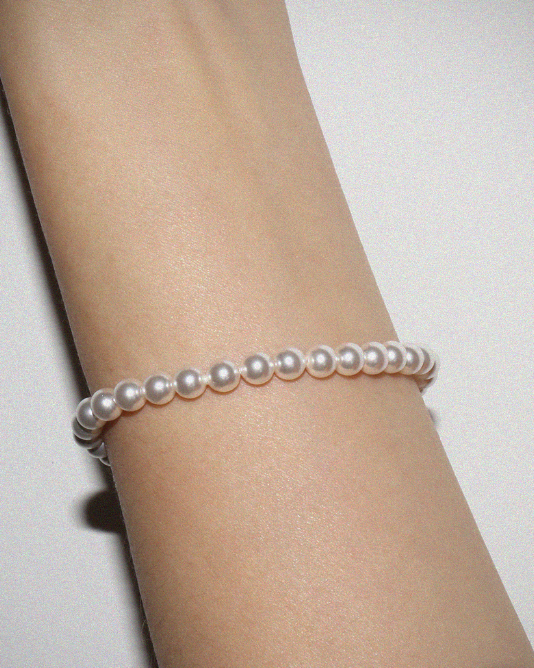 BLACKPURPLE (ブラックパープル) 	  [SILVER925] crystal clip freshwater pearl bracelet