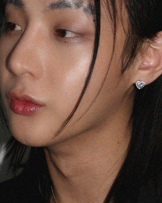 BLACKPURPLE (ブラックパープル) 	 [BLACKLABEL] Tiamo Love Crystal Earring_silver