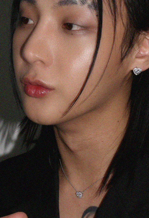 BLACKPURPLE (ブラックパープル) 	  [BLACKLABEL] Tiamo Love Crystal Necklace_silver