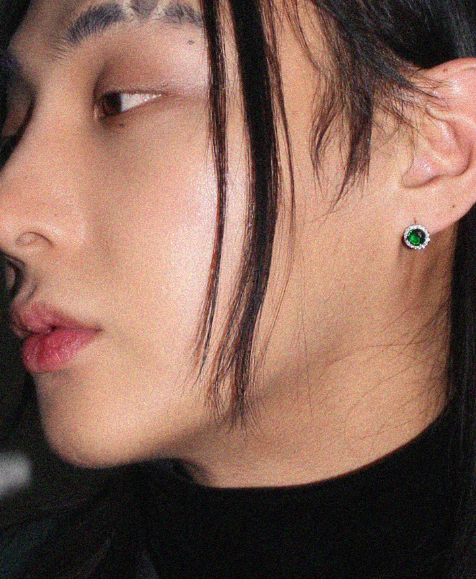 BLACKPURPLE (ブラックパープル) 	 [BLACKLABEL]Midnight Full Moon Crystal Necklace_green