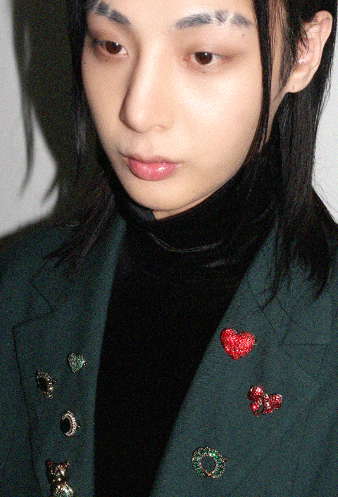 BLACKPURPLE (ブラックパープル) 	  Antique Oval Pearl Broach_Green