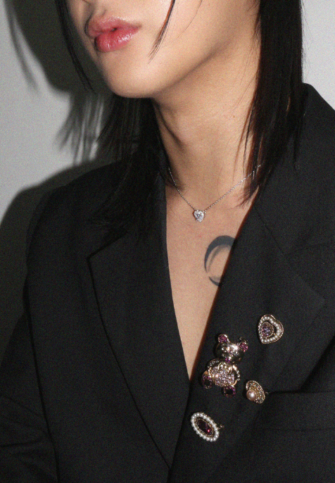 BLACKPURPLE (ブラックパープル) 	  Antique Oval Pearl Broach_Pink