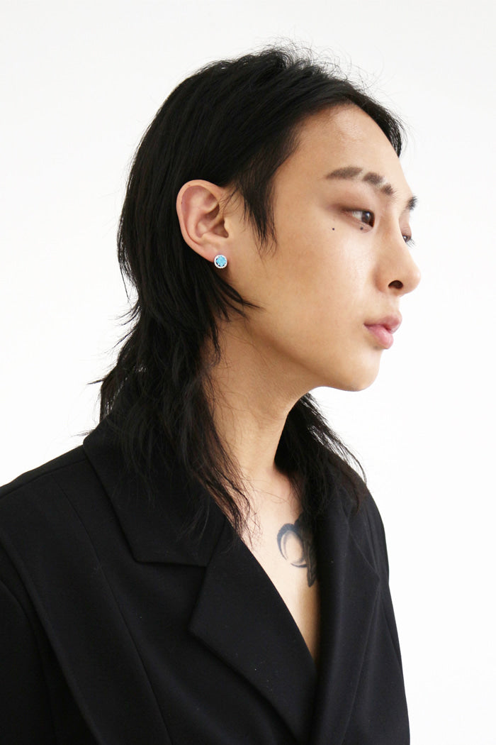 BLACKPURPLE (ブラックパープル) Flin cubic earring_emerald