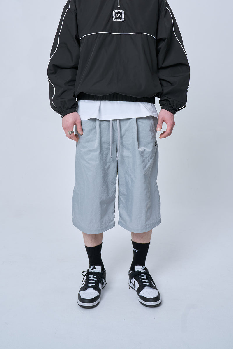 オーワイ(OY) DOUBLE PLEATS BERMUDA PANTS-GREY