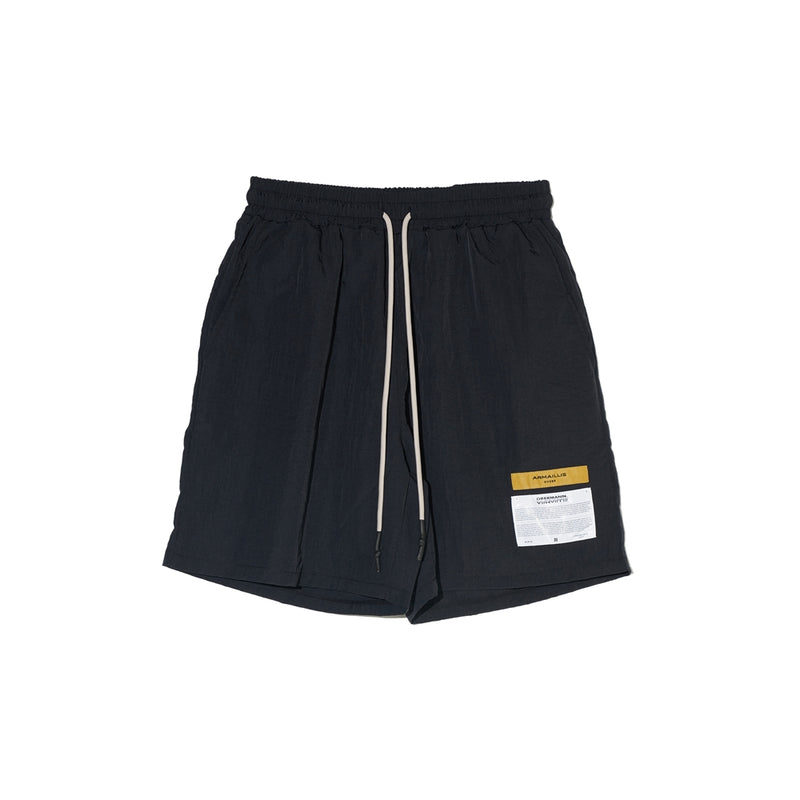 OVERR(オベルー) 21SU LABEL CHARCOAL NYLON SHORTS