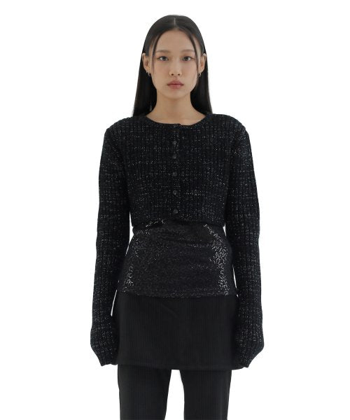 curetty (キュリティー) C METALLIC KNIT BOLERO_BLACK