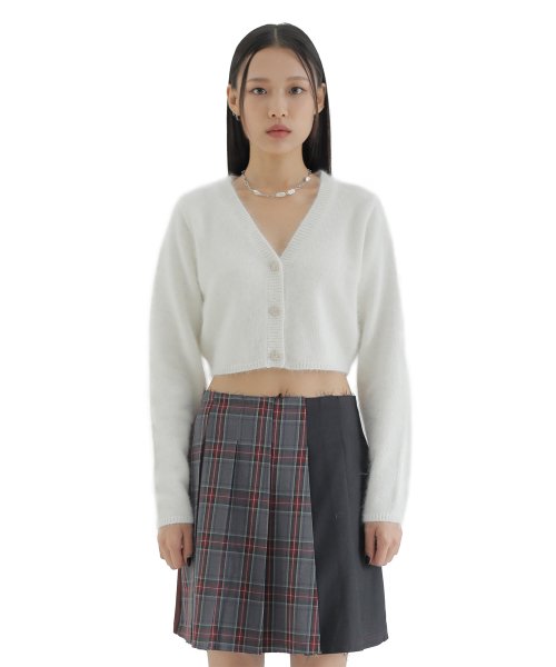 curetty (キュリティー)  C ANGORA LOGO EMBROIDERY KNIT CARDIGAN_IVORY