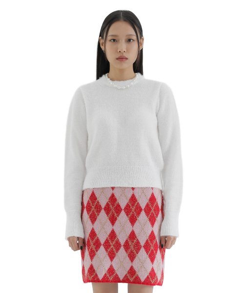 curetty (キュリティー)  C PUFF SLEEVE KNIT TOP_WHITE