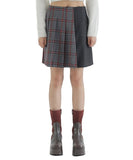 curetty (キュリティー) C MIXED CHECK PLEATS SKIRT_BURGUNDY