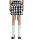 curetty (キュリティー) C METAL LOGO CHECKED PLEATS SKIRT_WHITE