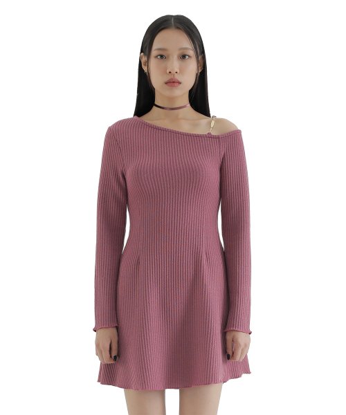 curetty (キュリティー)   C ONE SHOULDER DETAIL DRESS_PINK