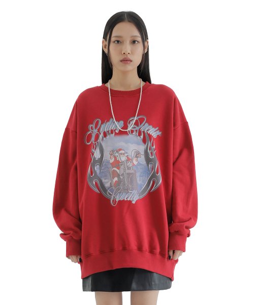 curetty (キュリティー)  C SANTA GRAPHIC SWEATSHIRT_RED