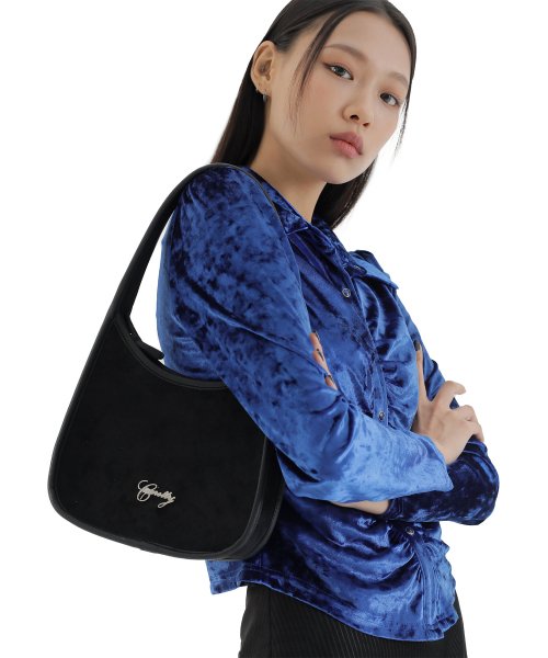 curetty (キュリティー)  C LEATHER TRIMMING SUEDE BAG_BLACK