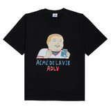 アクメドラビ(acme' de la vie)   BOBBY HILL DRINKING MILK - BLACK SHORT SLEEVE T-SHIRT